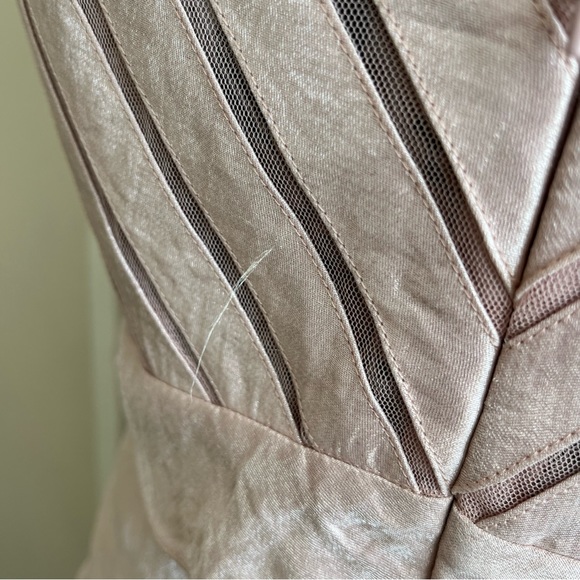 Adrianna Papell V-Neck Tiered Sleeveless Cocktail Dress Pink Sz 14 - Picture 13 of 16